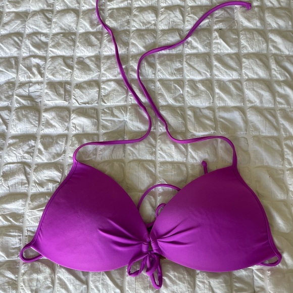 Luli Fama Purple Bikini Top with Triangle Design - Picture 2 of 8